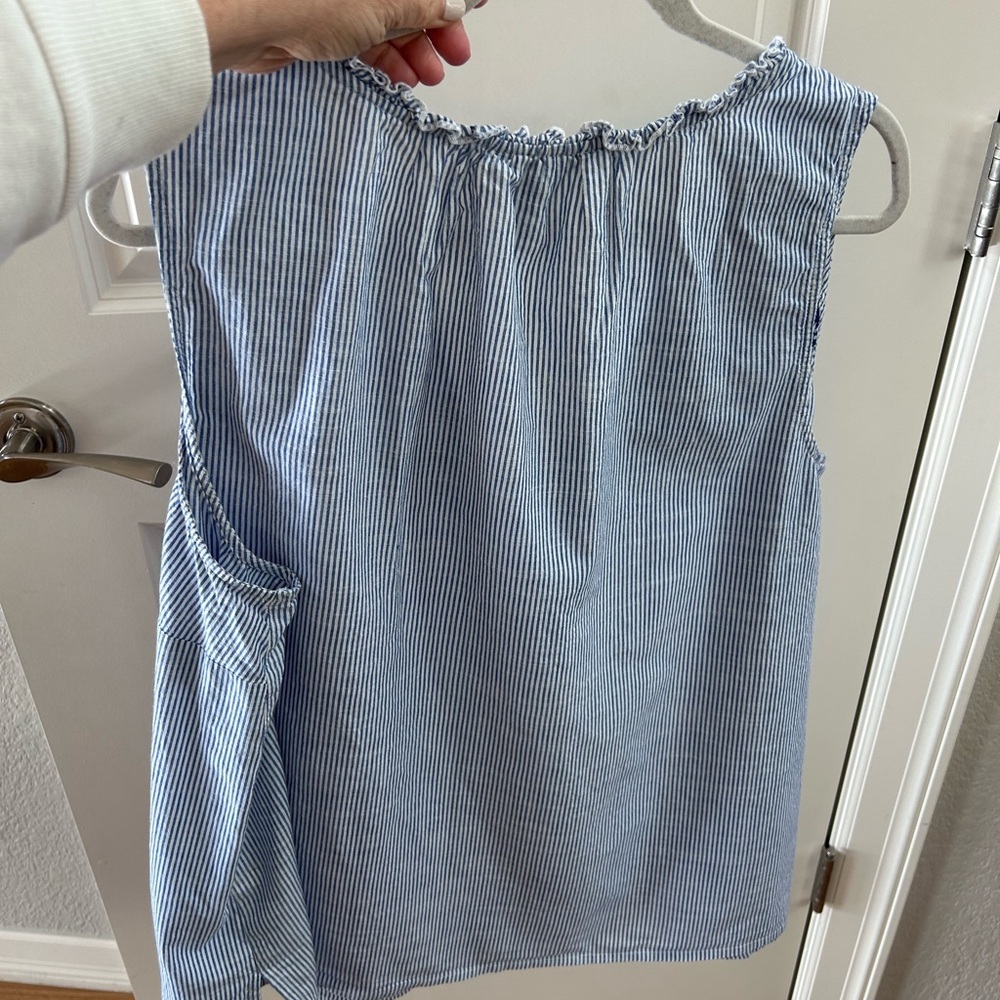 Lane Bryant v Neck Sleeveless Embroidered Peasant Top. 100% Cotton. Boho. EUC. - Picture 6 of 11